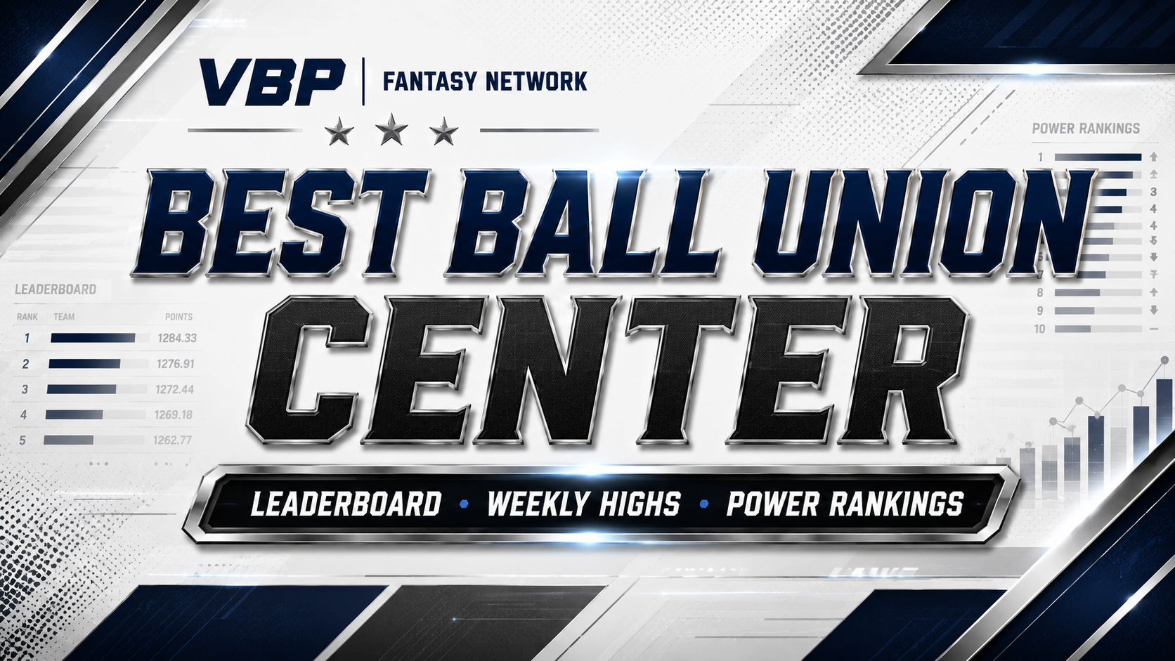 Best Ball Union Center leaderboard, weekly highs, and power rankings